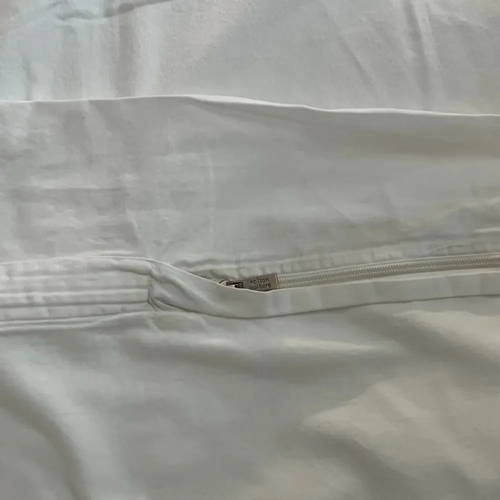 Kotton Culture Duvet Euro Twin Cover White Egyptian Cotton Zip Closure